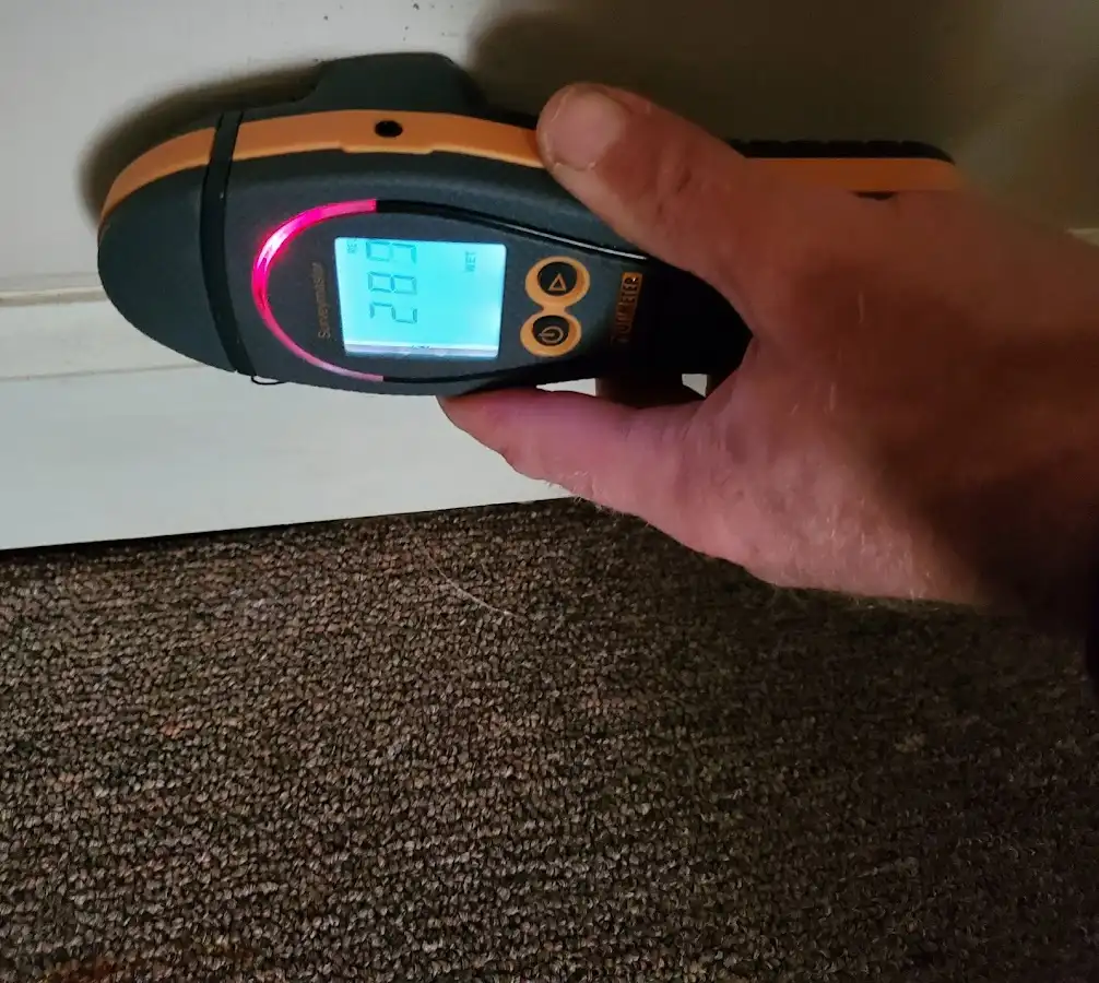 Moisture detection at baseboard during Mold Inspection & Testing in Cicero